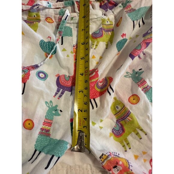 Womens Mahogany Llama Print Drawstring Pajama Set S & llama Plush Cotton lounge - Picture 7 of 10